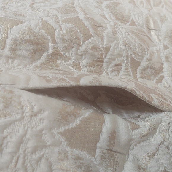 St John Couture Gold Brocade 3/4 Sleeve Evening Pea Coat Cream - Picture 8 of 8